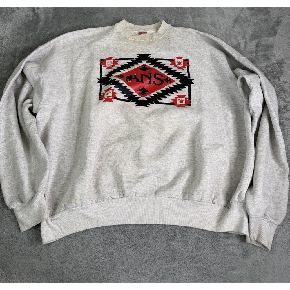 Vintage 90s Hanes Gasoline Pullover Sweatshirt Men's Size 3XL Gray